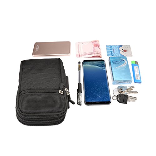 Teléfono celular bolsa hombres 7.0 - Grande Cuadrada Poliéster Cremallera Tarjeta Efectivo Cartera al Aire Libre Viaje Senderismo Camping Escalada Multifunción Teléfono Cartera