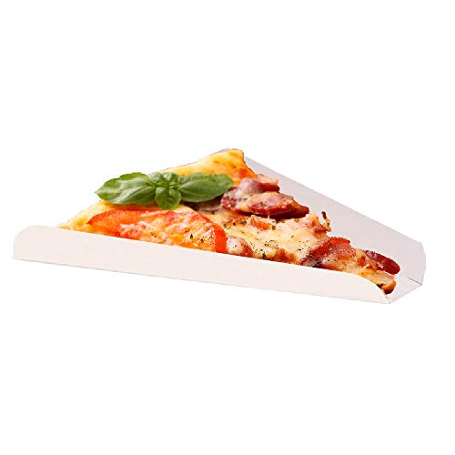 TELEVASO 200 uds - Cuñas/Bandeja/Soporte Triangular de cartón para Pizza - Plato de cartón desechable y reciclable Ideal para Servir Pizza en rebanadas