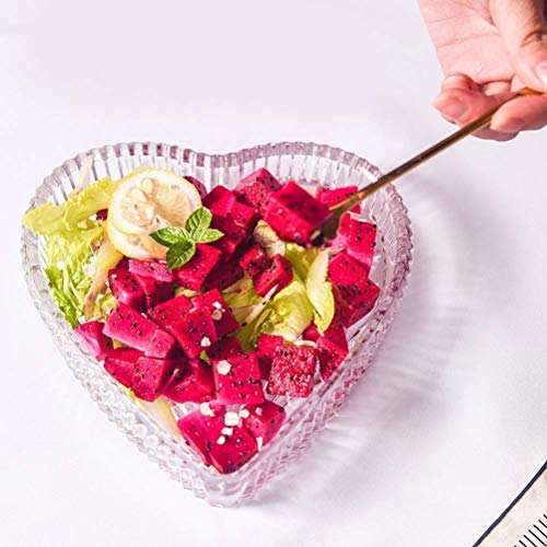 TELLMNZ Canasta de Frutas de Cristal nórdico Plato de Fruta en Forma de corazón Extra Grueso Plato de Fruta de Sala de Estar Creativo Cuenco de Galletas de Caramelo Plato de Aperitivos Cesta de Alma