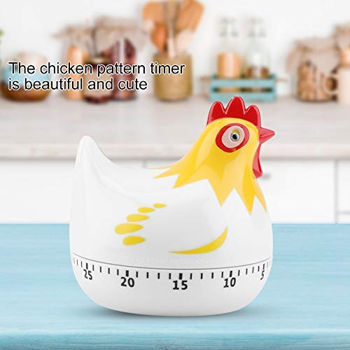 Temporizador de cocina con diseño de gallina y dibujos animados blanco