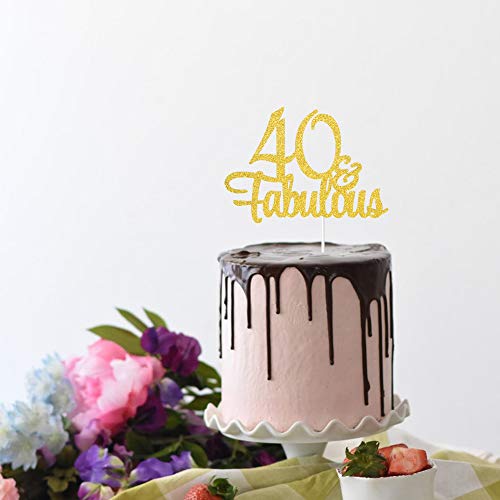 Tenhaisi Gilttery - Decoración para tarta de 40 cumpleaños para 40 cumpleaños