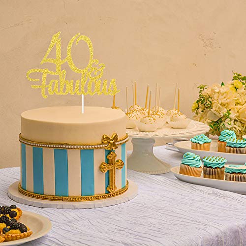 Tenhaisi Gilttery - Decoración para tarta de 40 cumpleaños para 40 cumpleaños