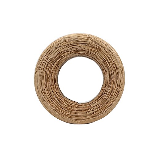 Tenn Well - Cinta de papel de embalaje, 1/4 pulgadas por 218 yardas de rafia natural para manualidades, envoltura de regalos, decoración de bricolaje (kraft)