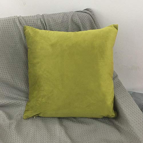 Terciopelo de color sólido Sofá de terciopelo holandés abrazo funda de almohada funda de cojín para el hogar funda de almohada de terciopelo cama, 40x40 cm, 2 paquetes-Ejército verde poco profundo