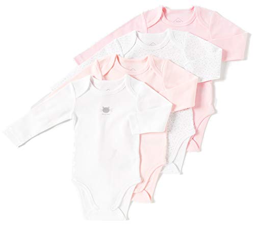 TEX - Pack 4 Bodys Manga Larga Unisex, Rosa, 12 Meses