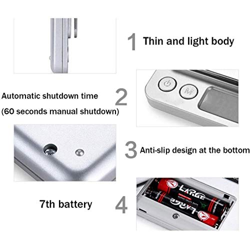 TGhosts Cocina Escala electrónica, de Alta precisión de la Cocina de Acero Inoxidable Escalas balanzas de Cocina electrónica de la Escala Pesas industriales de Alta definición LCD de la Pantalla (sin