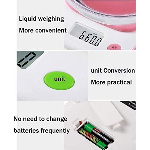 TGhosts Cocina Escala electrónica, escala electrónica de plástico ABS Inicio Escalas de la cocina de alta precisión escalas electrónica de la joyería de Alimentos Escala for la cocina laboratorio farm