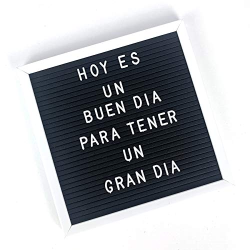 TH Tablero Fieltro Pizarra Mensaje Letras DIY 30x30 (Negro)