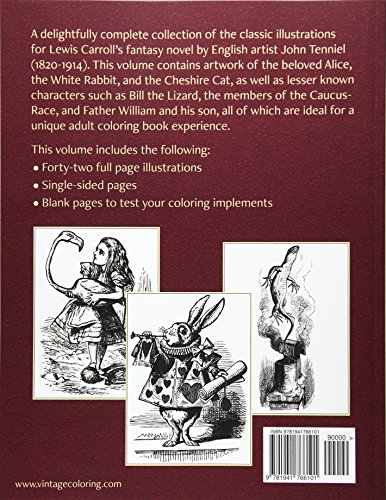 The Art of John Tenniel: Alice's Adventures In Wonderland: Vintage Coloring Adult Coloring Books