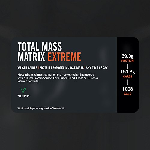 THE PROTEIN WORKS Total Mass Matrix Extreme Protein Powder, Masa Muscular, Alto en Calorías Para Ganar Masa, con Glutamina, Creatina y Vitaminas, Fresas con Nata, 1.325kg