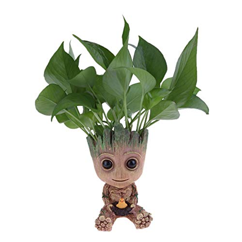 thematys® Baby Groot Maceta - Figura de acción para Plantas y bolígrafos de la película clásica - Perfecto como Regalo - Soy Groot (F (Grande))