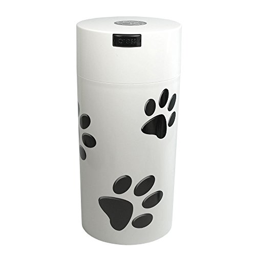 Tightpac America, Inc. pawvac 24 oz envase Sellado al vacío contenedor de Almacenamiento de Comida para Mascotas; Color Blanco Tapa de plástico y Cuerpo/Negro Patas