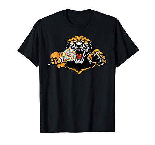 Tigre con caramelos de piruleta Camiseta