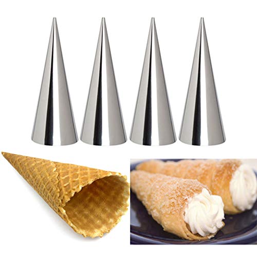 Timlatte 5 / Tubo cónico 12PCS Cono Rollo moldes de Acero Inoxidable Espiral Croissants moldes de repostería Crema Cuerno Cake Pan Molde