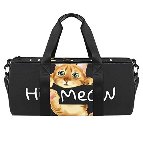 TIZORAX Hi Meow Cat Gym Duffle Bag Bag Bolsa de viaje Fitness Bolsa de viaje en la azotea