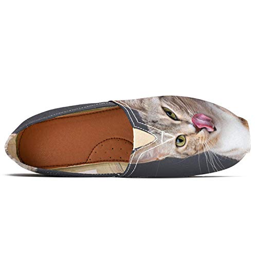 TIZORAX - Mocasín para mujer, diseño de gato y lengua, color Multicolor, talla 39 EU