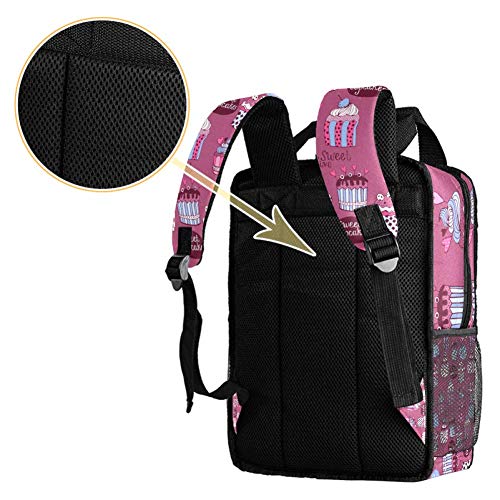 TIZORAX Mochila para mujeres Madurar Fresa Nueva Adolescente Niñas Niños Escuela Colegio Bolsa de Librero Acolchado Senderismo Bolsas de Viaje Casual Daypack estampado 3 14x10.2x4.7 in/35.5x26x12 cm