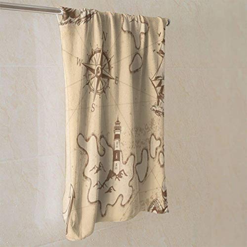 Toalla de mano estilo vintage náutico marinero, toalla de mano 100% algodón, 28x16in, peso ligero, fino, secado rápido, para el gimnasio, cara, baño, cocina, vajilla, toalla decorativa de baño