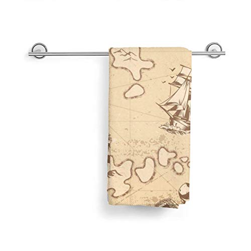 Toalla de mano estilo vintage náutico marinero, toalla de mano 100% algodón, 28x16in, peso ligero, fino, secado rápido, para el gimnasio, cara, baño, cocina, vajilla, toalla decorativa de baño