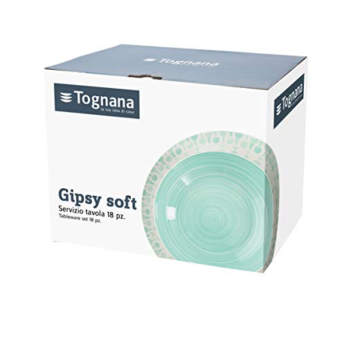 Tognana ME070185598 Gipsy Soft - Servicio de mesa de Porcelana, 18 Piezas