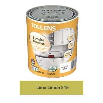 Tollens - Esmalte para muebles al agua 750 ml gran resistencia a golpes, manchas y rayadas. (Lima limón 215)