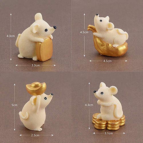 TOOGOO 8 Unids Miniatura Rata Mesa de Oficina Escritorio DIY Dollhouse DecoracióN Figuras Resina Dinero Ratas Adorables Adornos Estatua para JardíN Coche Tablero de Instrumentos Regalo