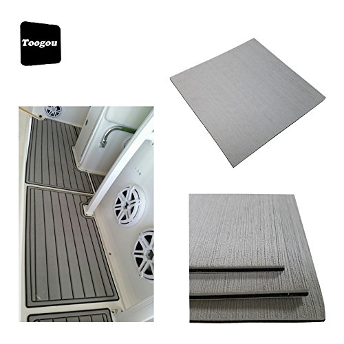 Toogou Nueva Generación Eva Espuma Pure Gris Marina Alfombra (94,5" × 35,4") Respaldo con adhesivo 3M, Tapa de teca sintética para barcos, Kayak, Pure Grey