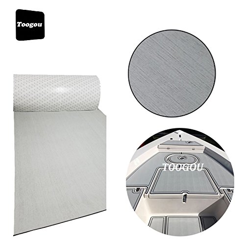 Toogou Nueva Generación Eva Espuma Pure Gris Marina Alfombra (94,5" × 35,4") Respaldo con adhesivo 3M, Tapa de teca sintética para barcos, Kayak, Pure Grey