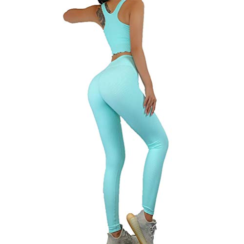 Top Leggings Conjunto de Chándal para Mujer, De las mujeres de moda de 2 piezas Yoga Trajes Set ajuste de la colmena Scoop sujetador deportivo superior y entrenamiento de las polainas gimnasia Ropa De