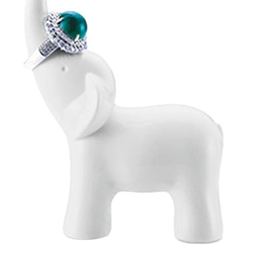 TOPBATHY Elefante de Dibujos Animados Mostrar el Anillo de Soporte de la joyería, Collar, Pendiente, Organizador de la Pulsera para joyería (Blanco)