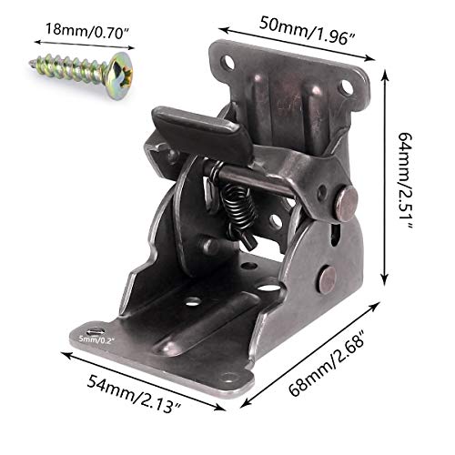 TopDirect 4 Piezas Mensula plegable para Pata de Mueble Bisagra Consola plegable para Mesa plagable, 63x68x54mm