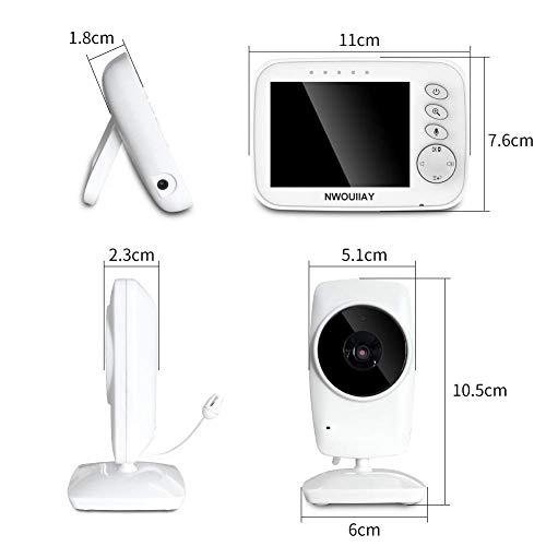 TOPERSUN Vigilabebés Inalámbrico Monitor de Bebé Inteligente con Pantalla LCD 3.2" y Cámara con Visión Nocturna Comunicación Bidireccional