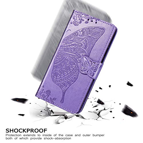 TOPOFU Funda LG Velvet 5G, Carcasa Libro Tapa Silicona Cuero Cartera Case Flip Leather Wallet Slim Bumper Antigolpes Cover para LG Velvet 5G (Lavanda)