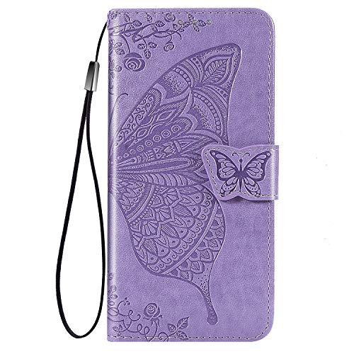 TOPOFU Funda LG Velvet 5G, Carcasa Libro Tapa Silicona Cuero Cartera Case Flip Leather Wallet Slim Bumper Antigolpes Cover para LG Velvet 5G (Lavanda)