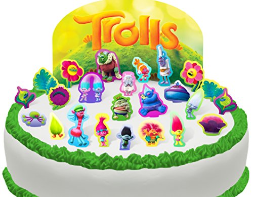 Toppershack 25 x decoración para pasteles comestibles PRECORTADAS de Trolls