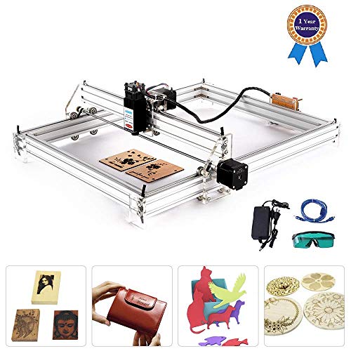 TOPQSC Bachin 4050 2500 mW CNC Máquina de Tallado Kit,Grabador Láser de Escritorio 12V USB Carver, Impresora Láser de Potencia Ajustable, Retrato enEscala de Grises, Billetera, Estuche de Teléfono