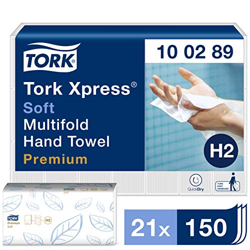 Tork 100289 - Pack de 3150 toallas de mano de papel, 2 capas, color blanco