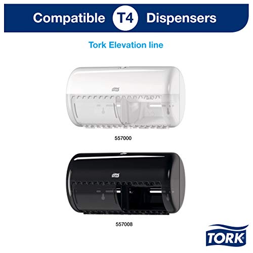 Tork 472159 Rollos de papel higiénico Advanced compatibles con el sistema higiénico de rollos pequeños Tork T4, 12 paquetes x 4 rollos (4 x 198 hojas)