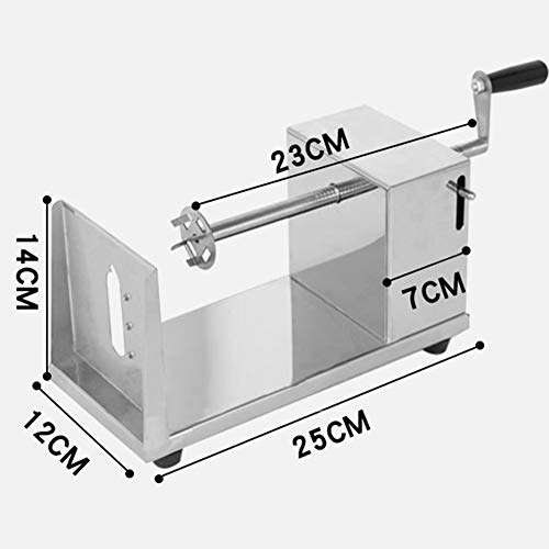Torre patata Cortador Chips Cocinar Fabricación Espiral acero inoxidable Manual del hogar Máquina Cadena verduras Herramienta cocina Cortadora DIY