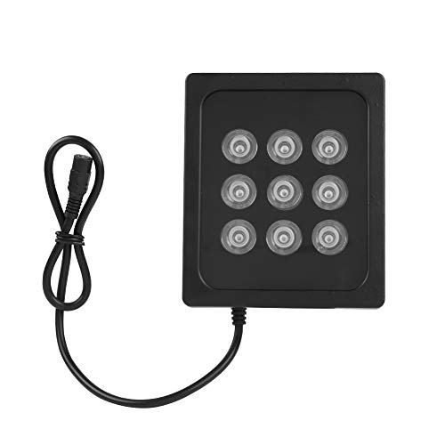 Tosuny Luz infrarroja CCTV, 9 LED Luz infrarroja IR, Iluminador IR Gran Angular Visión Nocturna Lámpara infrarroja IR Luz de iluminación para cámara CCTV