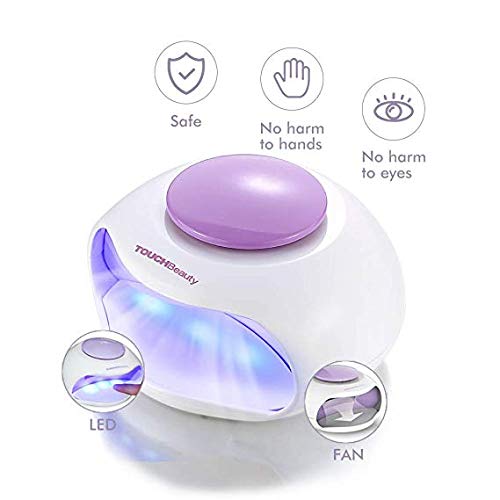 TOUCHBeauty TB-0889 Lámpara de LED Ventilador de esmalte de Uñas Secadora de uñas normales para la Manicura, Ventilador Portatil Morado