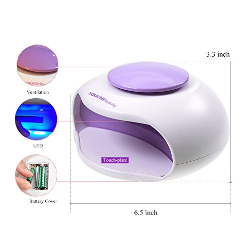 TOUCHBeauty TB-0889 Lámpara de LED Ventilador de esmalte de Uñas Secadora de uñas normales para la Manicura, Ventilador Portatil Morado