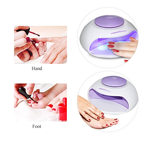 TOUCHBeauty TB-0889 Lámpara de LED Ventilador de esmalte de Uñas Secadora de uñas normales para la Manicura, Ventilador Portatil Morado