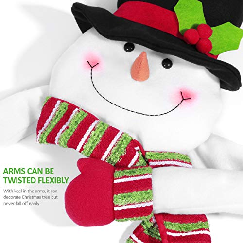 TOYMYTOY Topper del árbol de Navidad Muñeco de Nieve Hugger Muñeco de Nieve de Navidad Parte Superior del árbol Hugger Vacaciones de Invierno Decoración para el hogar