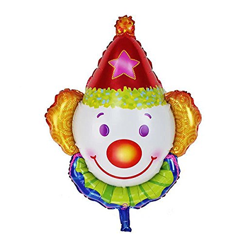 Toyvian 12 Piezas Globos Payaso, Globos de Papel de Helio Mylar para cumpleaños de Bodas Decoración de la Fiesta de Navidad de Halloween (Azul + Rojo + Rosa)