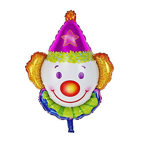 Toyvian 12 Piezas Globos Payaso, Globos de Papel de Helio Mylar para cumpleaños de Bodas Decoración de la Fiesta de Navidad de Halloween (Azul + Rojo + Rosa)