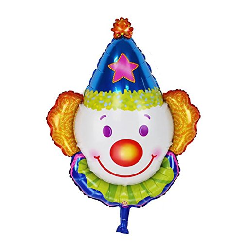 Toyvian 12 Piezas Globos Payaso, Globos de Papel de Helio Mylar para cumpleaños de Bodas Decoración de la Fiesta de Navidad de Halloween (Azul + Rojo + Rosa)