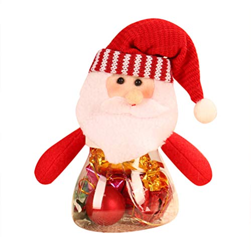 Toyvian 3 Piezas frascos de Dulces navideños Cajas de Dulces Transparentes de plástico contenedores frascos de Galletas muñecas para niños Fiesta de Navidad