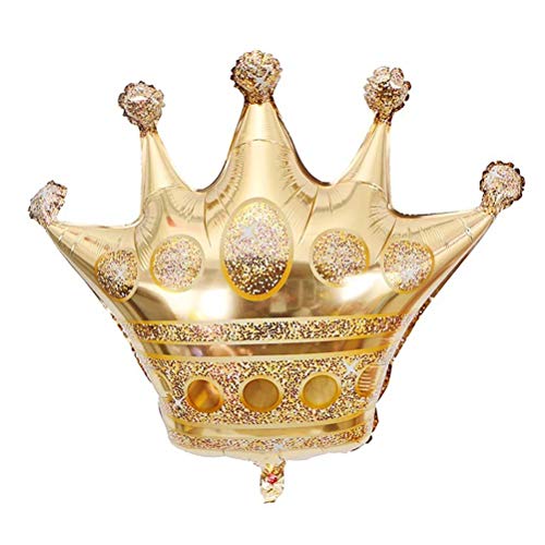 Toyvian Globos de la Hoja de la Corona Globos de Oro para la decoración de Banquete de Boda de cumpleaños 3pcs