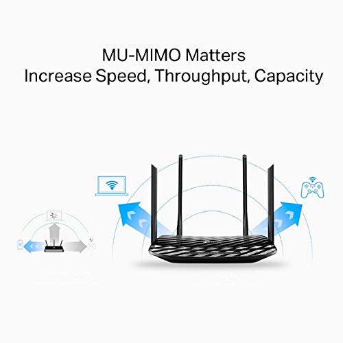 TP-Link Archer C6 - AC1200 Router inalámbrico Gigabit, WiFi MU-MIMO de Banda Dual, Modo Multi, 4 Antenas, 4 Puertos LAN de 1000/100/10 Mbps, 1 Puerto WAN de 1000/100/10 Mbps